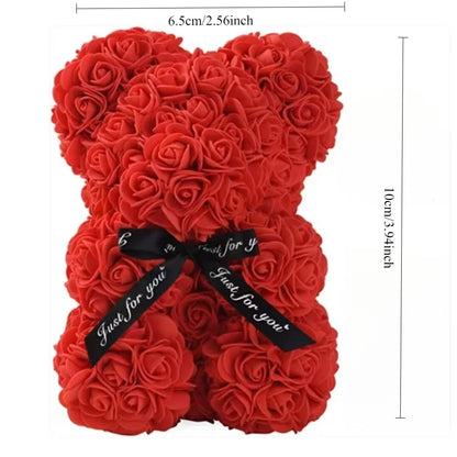 Artificial Flower Eternal Rose Teddy Bear for Birthday Valentine's Day